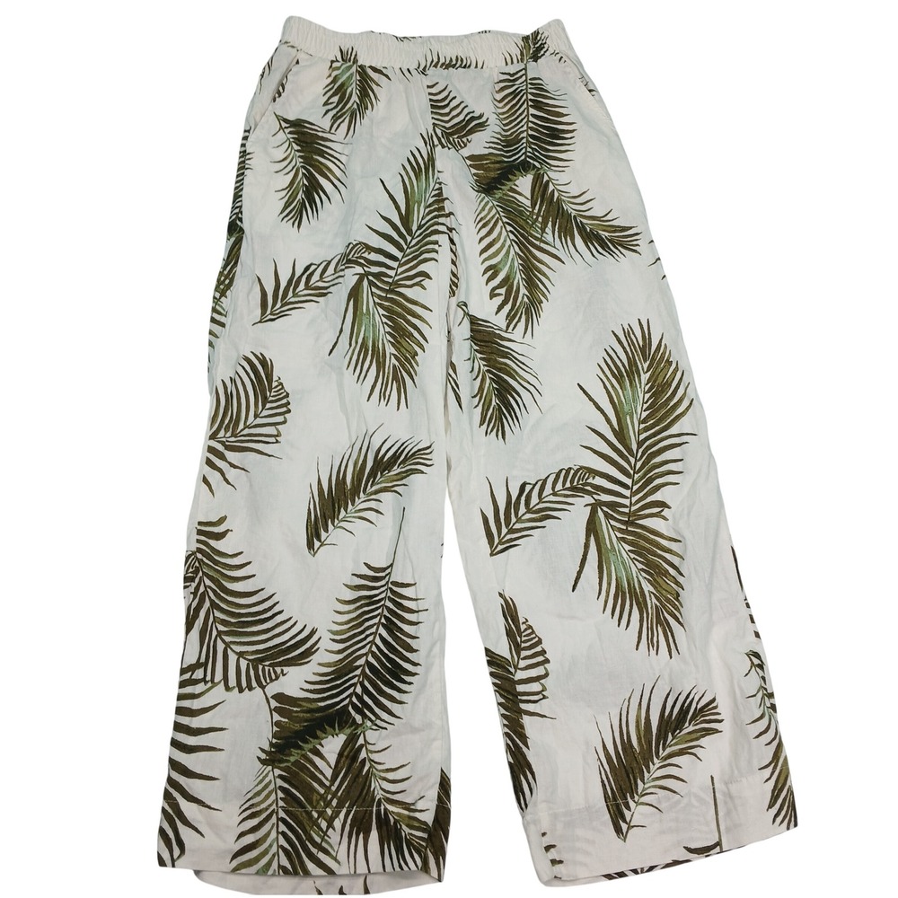 Panama Jack Palm Leaf Print Wide Leg Cropped Pants Size S‎